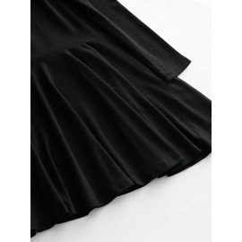 [Plus Size Party Dress] Plus Size Elegant Formal Party Dress | Flared Skirt, Offshoulder Neckline, Black Evening Gown for Women | Machine Washable, Comfortable Fit, Stylish Outfit, Fashion Lovers, Special Occasion, Everyday Outfits