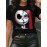 Women'S Casual Graphic T-Shirt - Black Short Sleeve Round Neck Tee with Jack Skellington & Sally Design, Stretchy Polyester Blend, Perfect for Spring/Summer/Fall, Casual Wear | Playful Design | Stretchy Fabric