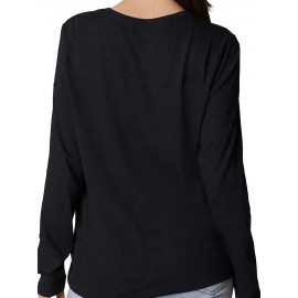 Women'S Casual Long Sleeve Crew Neck Top with Inspirational 