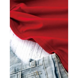 1pc Women's KC Football Glitter Graphic T-Shirt - Red & Yellow Sparkle Design, y Casual Short Sleeve Top, Machine Washable, Perfect Game Day Gift, Team Spirit Wear, Bold Lettering, Easy Care, Fan Apparel, Team Supporters