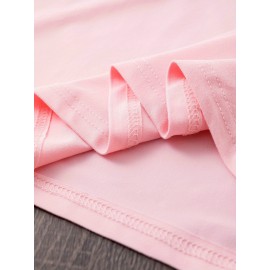 Summer Women's Letter Print Front and Back Fashion Short Sleeve T-Shirt, Comfortable Breathable Fabric, Casual Sporty Style, Suitable for Spring and Summer